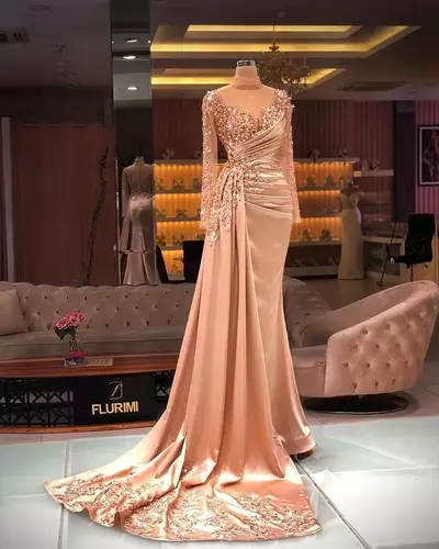 Plus Size Arabic Aso Ebi Luxurious Mermaid Sexy Prom Dresses Sheer Neck Beaded Sequins Evening Formal Party Second Reception Gowns Dress