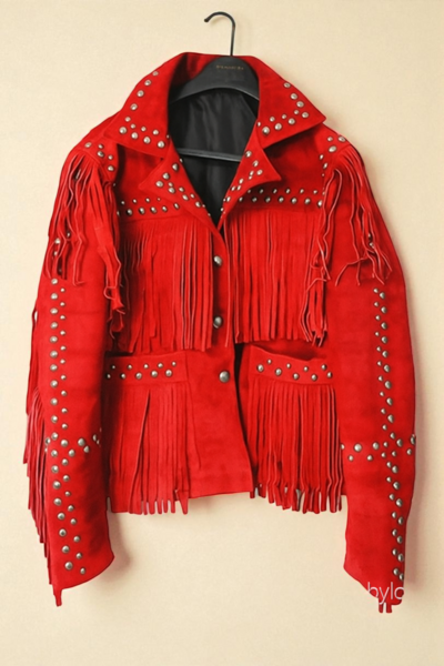Crafted Leather New Men's Motorcycle Genuine Red Suede Leather Bomber Slim fit Biker jacket 