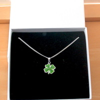 BOXED GIFT/Sterling Silver Four Leaf Clover Pendant & Chain/Four Leaf Clover Necklace/Four Leaf Clover Jewellery/Shamrock Necklace/St Patricks Day - Thumbnail 7