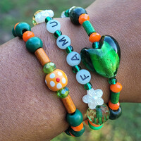 I 💚 FAMU🐍🐍🧡💚 BRACELET💫 READY-MADE⏳️🎨 By Nubian Collection Artwear 👑  - Thumbnail 8