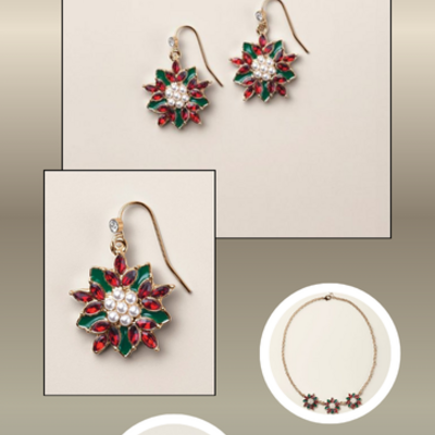 Classic poinsettia earrings