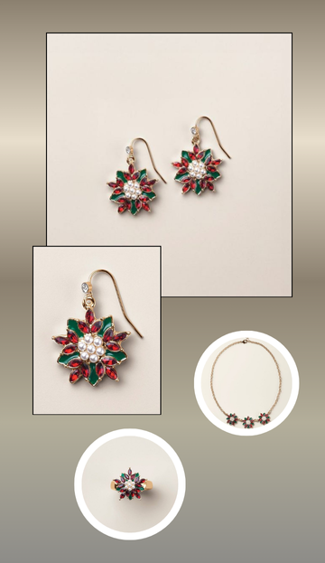 Classic Poinsettia Earrings
