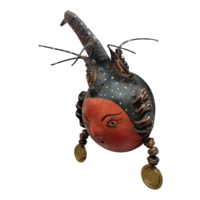 Coconut mask. Collectibles. Home decoration. Wall decoration. Interior decoration. Mexican mask. Mexican craft. Mexican Folk Art. - Thumbnail 2