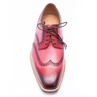 Crafted Leather Classic Pink Black Shaded Leather Oxford Lace up Dress Shoes - Thumbnail 5