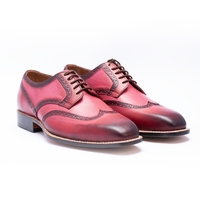 Crafted Leather Classic Pink Black Shaded Leather Oxford Lace up Dress Shoes - Thumbnail 6