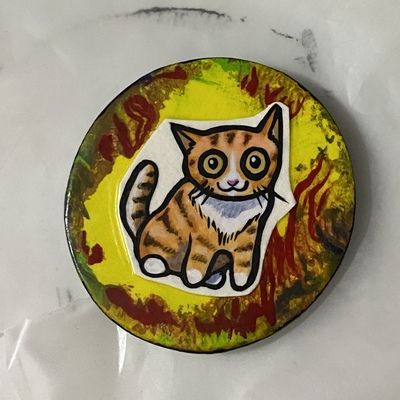 Circle Kitty Magnet CHEESECAKE 