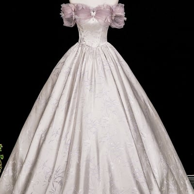 Beautiful a-line floral printed pattern floor length prom party dress - Thumbnail 1