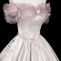 Beautiful A-Line Floral Printed Pattern Floor Length Prom Party Dress - Thumbnail 4