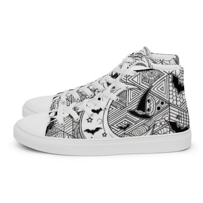 Moon witch womens high top canvas shoes