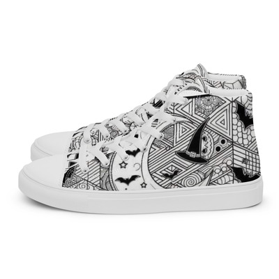 Moon witch Womens high top canvas shoes