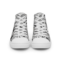Moon witch Womens high top canvas shoes - Thumbnail 4