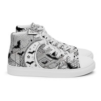 Moon witch Womens high top canvas shoes - Thumbnail 6