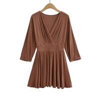 Temperament cross V-neck splicing loose cuff dress - Thumbnail 4