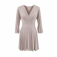 Temperament cross V-neck splicing loose cuff dress - Thumbnail 5