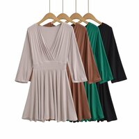 Temperament cross V-neck splicing loose cuff dress - Thumbnail 6