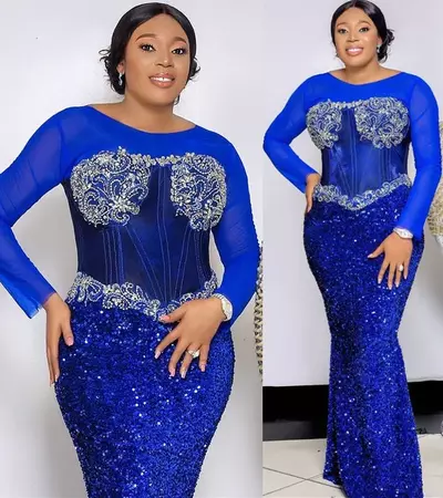 Plus Size Arabic Aso Ebi Royal Blue Mermaid Prom Dresses Beaded Crystals Evening Formal Party Second Reception Birthday Bridesmaid Engagement