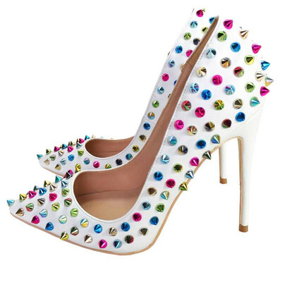 12cm rivet high heel women's fashion shoes stiletto heels
