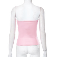 Solid color zippered tube-top cotton top - Thumbnail 2
