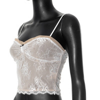 Sexy lace stitching split camisole - Thumbnail 1