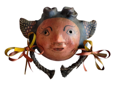 Coconut mask. Collectibles. Home decoration. Wall decoration. Interior decoration. Mexican mask. Mexican craft. Mexican Folk Art.