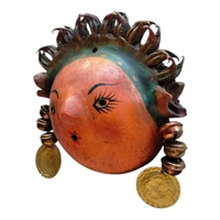 Coconut mask. Collectibles. Home decoration. Wall decoration. Interior decoration. Mexican mask. Mexican craft. Mexican Folk Art. - Thumbnail 2