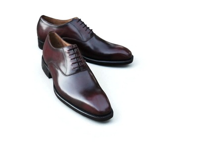  Crafted Leather Classic Dark Brown Leather Oxford Lace up Dress Shoes