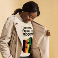 BLACK LIVES MATTER / JUSTICE/ EQUALITY/ PROGRESS/ DEMOCRATIC WEAR Unisex Premium Sweatshirt - Thumbnail 4