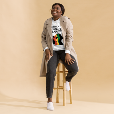 Black lives matter / justice/ equality/ progress/ democratic wear unisex premium sweatshirt