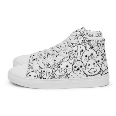 Animal friends Womens high top canvas shoes