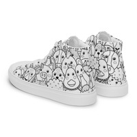 Animal friends Womens high top canvas shoes - Thumbnail 2