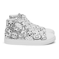 Animal friends Womens high top canvas shoes - Thumbnail 6