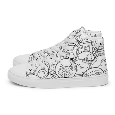 Space friends womens high top canvas shoes