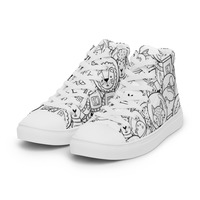 Space friends Womens high top canvas shoes - Thumbnail 3