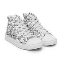 Space friends Womens high top canvas shoes - Thumbnail 8