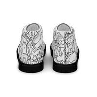 Space friends Mens high top canvas shoes - Thumbnail 1