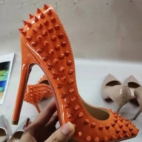 12cm rivet high heel women's fashion shoes stiletto heels 4 colors - Thumbnail 5