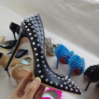 12cm rivet high heel women's fashion shoes stiletto heels 4 colors - Thumbnail 6