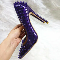 12cm rivet high heel women's fashion shoes stiletto heels 4 colors - Thumbnail 2