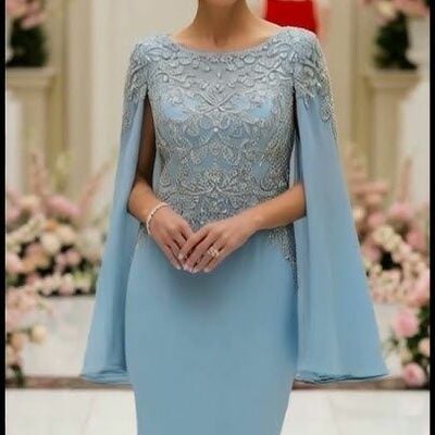 Plus size blue mermaid mother of bride dresses beaded prom evening party mamas dress vintage 50s birthday wedding guest 