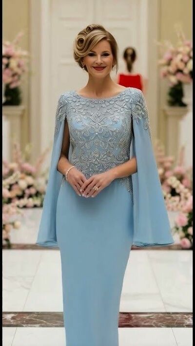 Plus Size Blue Mermaid Mother Of Bride Dresses Beaded Prom Evening Party Mamas Dress Vintage 50s Birthday Wedding Guest 