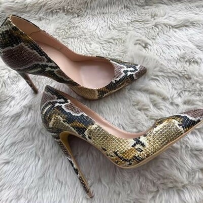 12cm snake pattern high heel women's fashion shoes stiletto heels