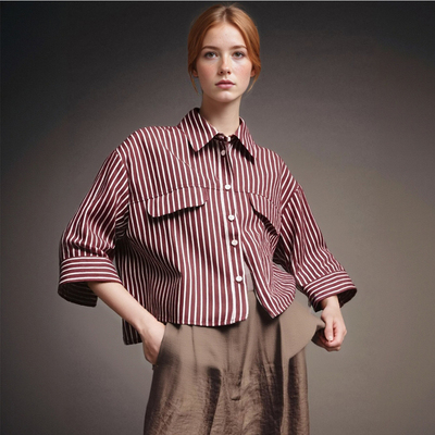 Fashionable, simple and versatile wide-sleeved shirt - Thumbnail 2