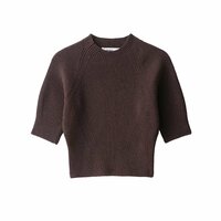 Versatile, simple and fashionable ribbed sweater - Thumbnail 1