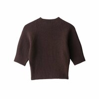Versatile, simple and fashionable ribbed sweater - Thumbnail 2