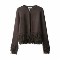 Fashionable and simple tassel button knitted jacket - Thumbnail 1