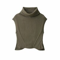 Fashionable and versatile high-neck knitted vest - Thumbnail 1