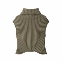 Fashionable and versatile high-neck knitted vest - Thumbnail 2
