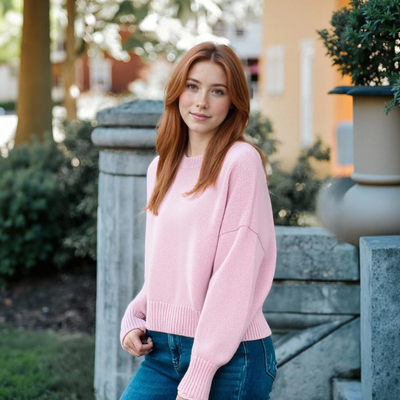 Fashionable and versatile soft jersey sweater