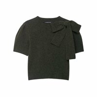 Fashionable and versatile bow knitted top - Thumbnail 1