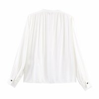 Fashionable padded shoulder long sleeve lapel casual shirt - Thumbnail 2